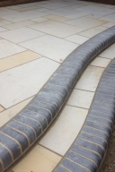 Paved patio steps